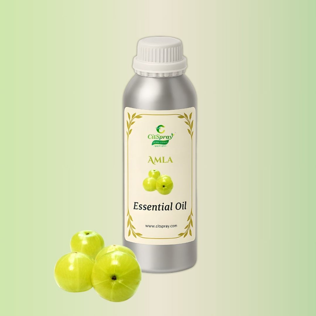 Amla Essential Oil by CitSpray in an aluminum bottle.