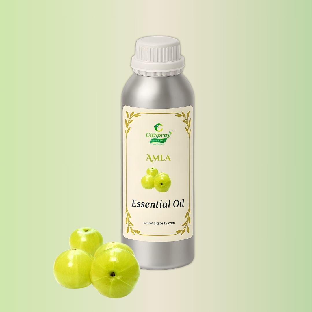 Amla Essential Oil by CitSpray in an aluminum bottle.