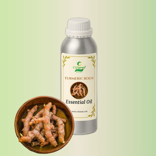 Turmeric Root Essential Oil in aluminum bottle by CitSpray.